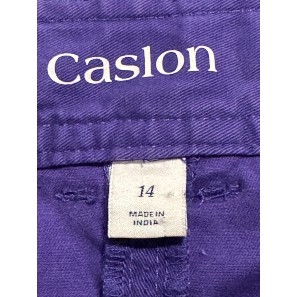 Caslon Women's Purple Denim Skirt Size‎ 14 Stretch Cotton Blend Casual Mini - Picture 5 of 5